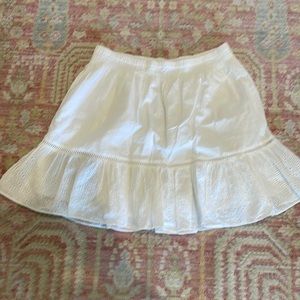 Madewell smocked waist mini skirt with embroidery